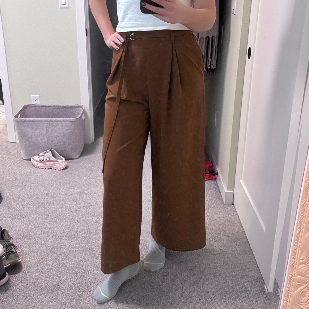 Topshop Brown Wide Leg Pants